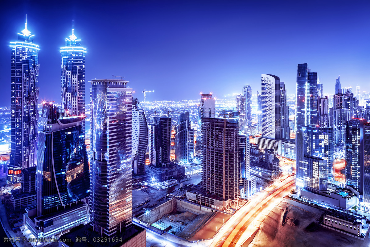 美丽 城市 夜景 高楼大厦 摩天大楼 哈利法塔 迪拜风景 城市风景 旅游景点 美丽风景 风景摄影 城市风光 美丽景色 环境家居 蓝色