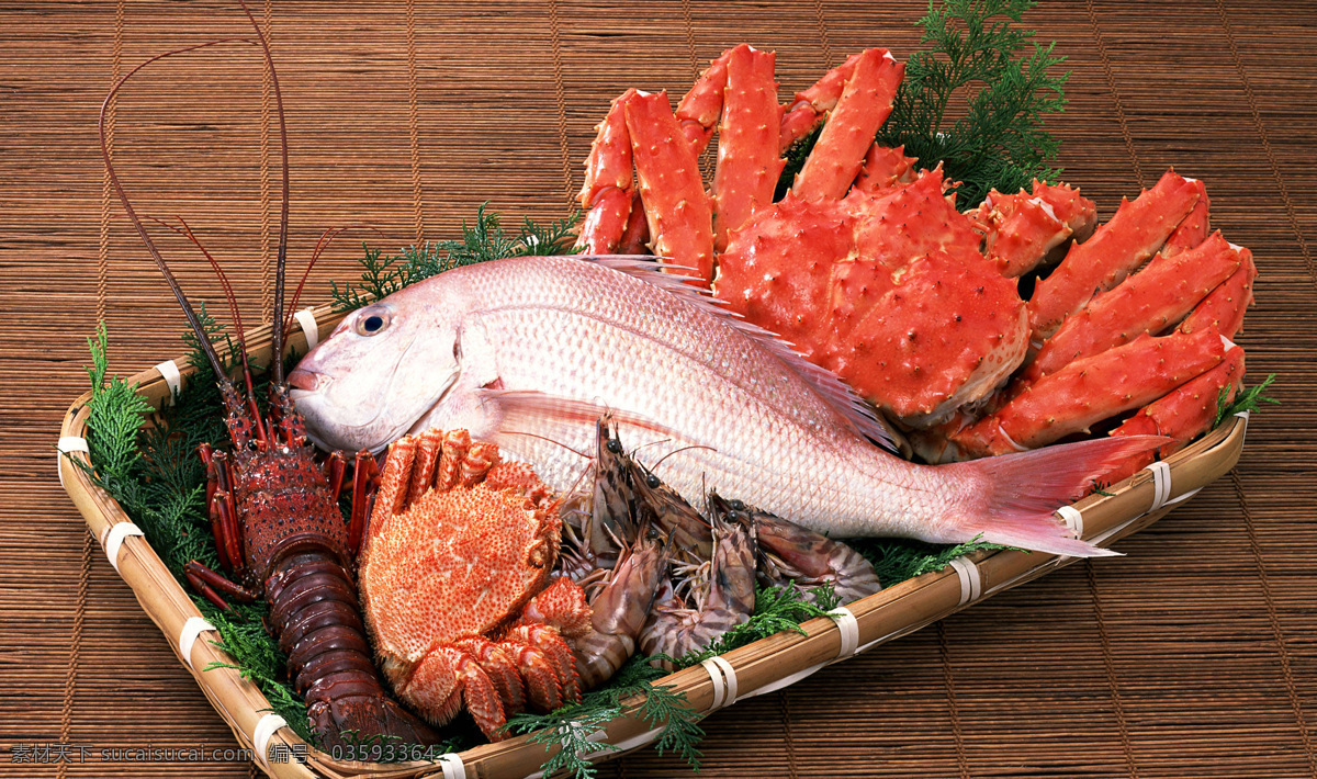 海鲜 海蟹 海味 海产品 螃蟹 龙虾 鱼 餐饮美食 食物原料 棕色