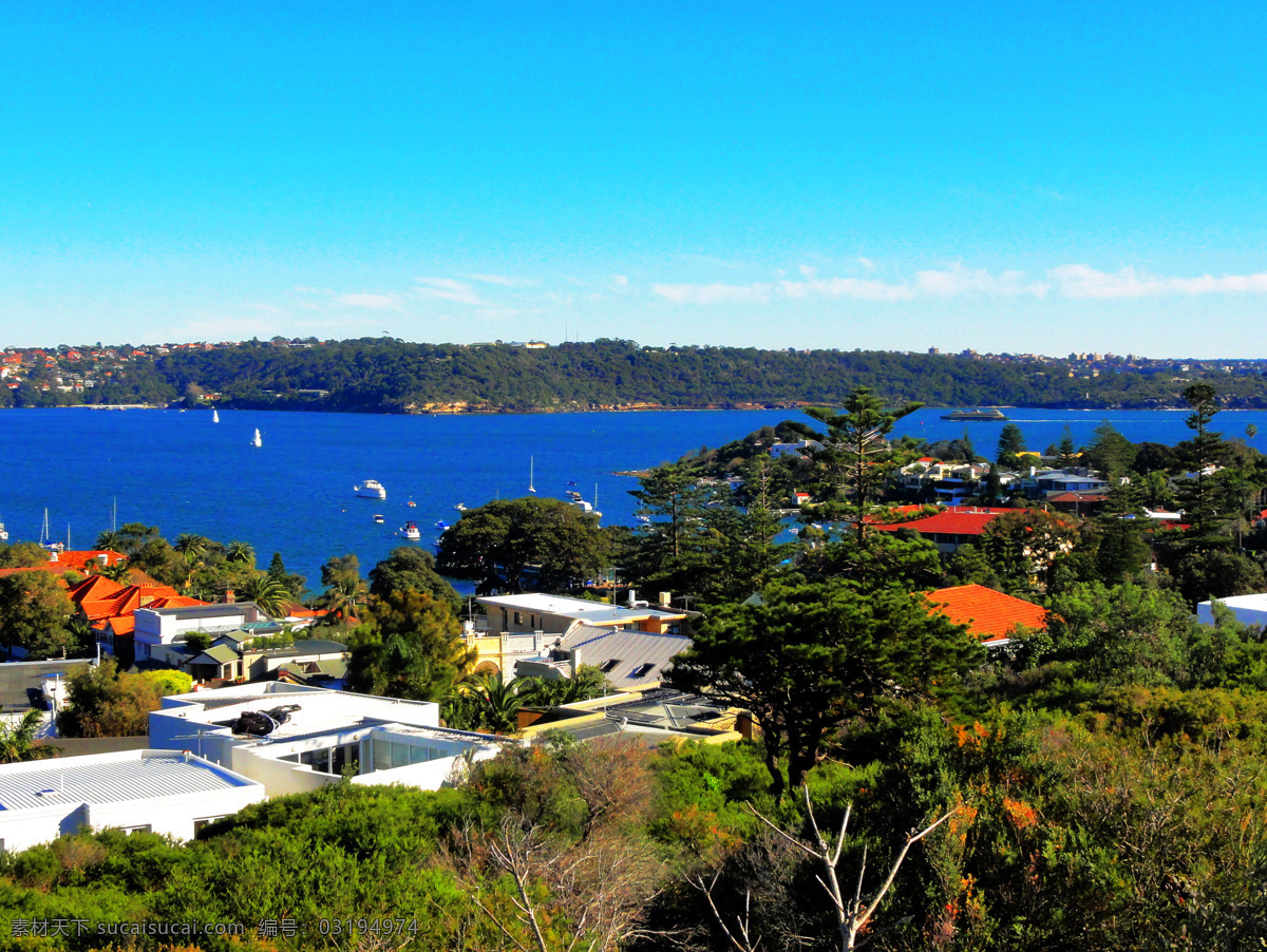 澳大利亚 澳洲 悉尼 城市 建筑 悉尼湾 大海 船只 蓝天 白云 风景 大洋洲 国家 风光 国外旅游 旅游摄影