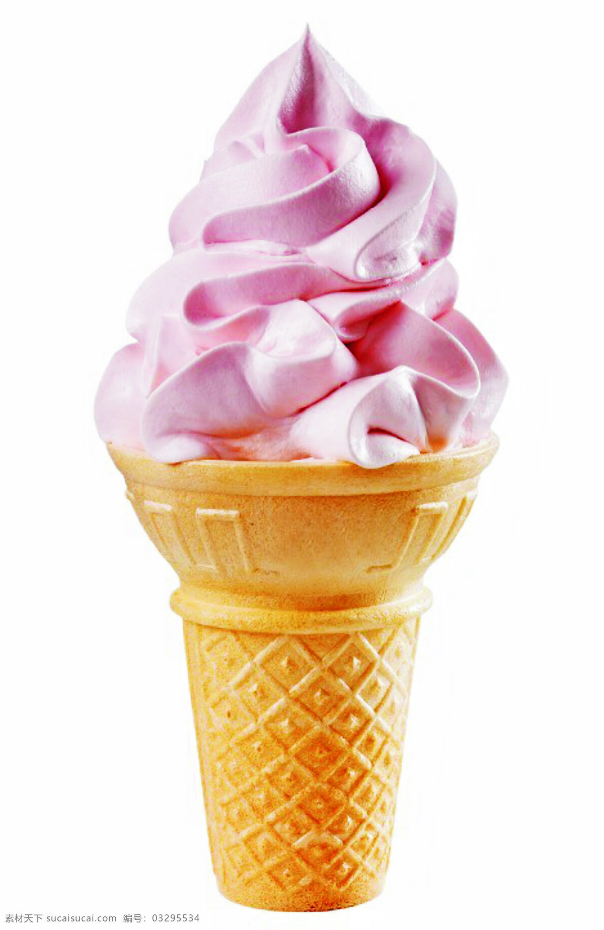 脆皮冰淇淋 脆皮 冰淇淋 草莓汁 奶油 花形 层次 大波浪 香料 餐饮美食 西餐美食