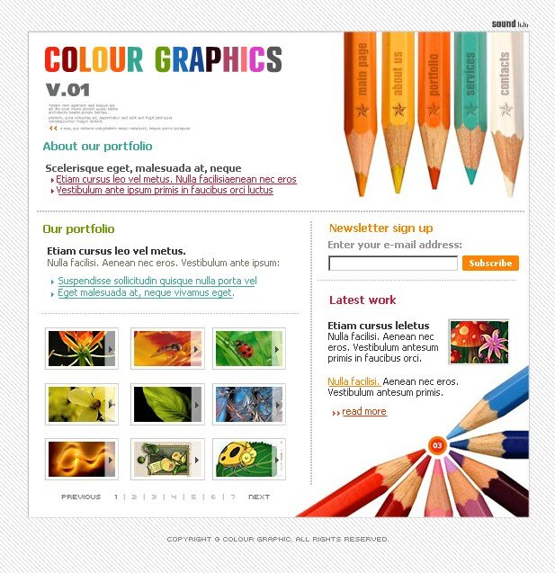 艺术类 网站 整 站 flash 彩色铅笔 多彩 简洁风格 实验 艺术 falsh 全站 网页素材 网页模板