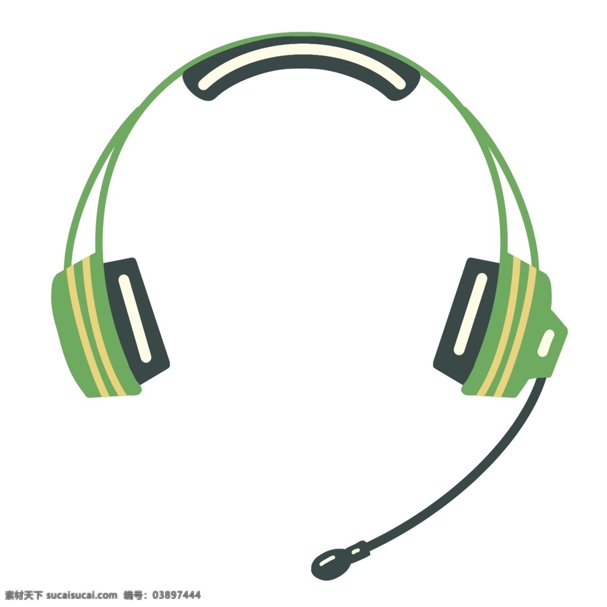 新闻 监听 耳机 耳麦 新闻耳麦 时尚 电子产品 绿色耳机插画 监听耳机耳麦 动感耳机耳麦 插画