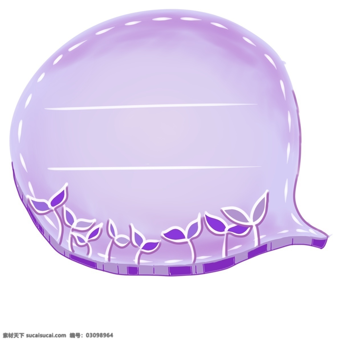 紫色 植物 气泡 框 插图 虚线 边框
