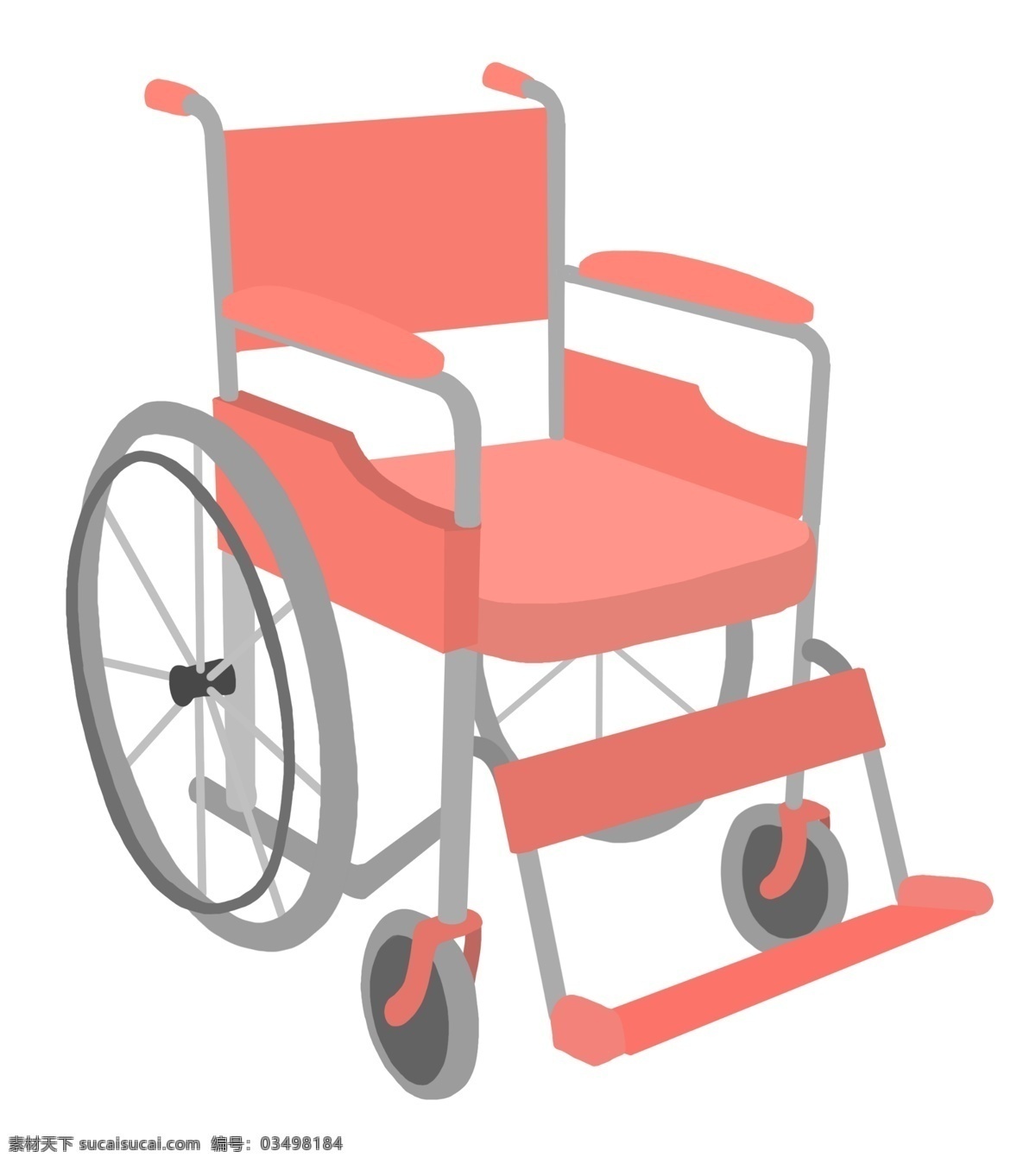 红色 医疗器械 轮椅 推车 残疾 方便
