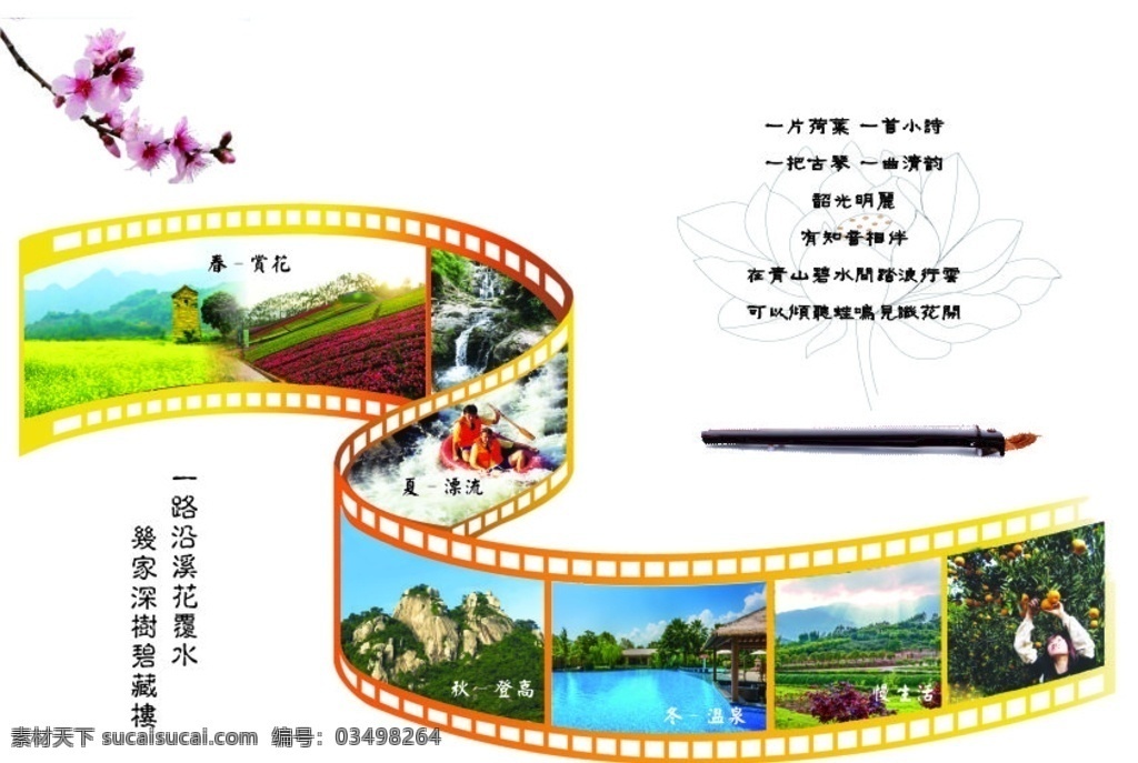 封面 相片 花 古琴 文艺 典雅 cdr设计