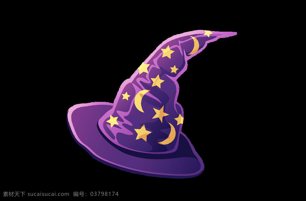 卡通 化装 舞会 帽子 元素 png元素 免抠元素 南瓜 透明素材 万圣节 巫婆 紫色