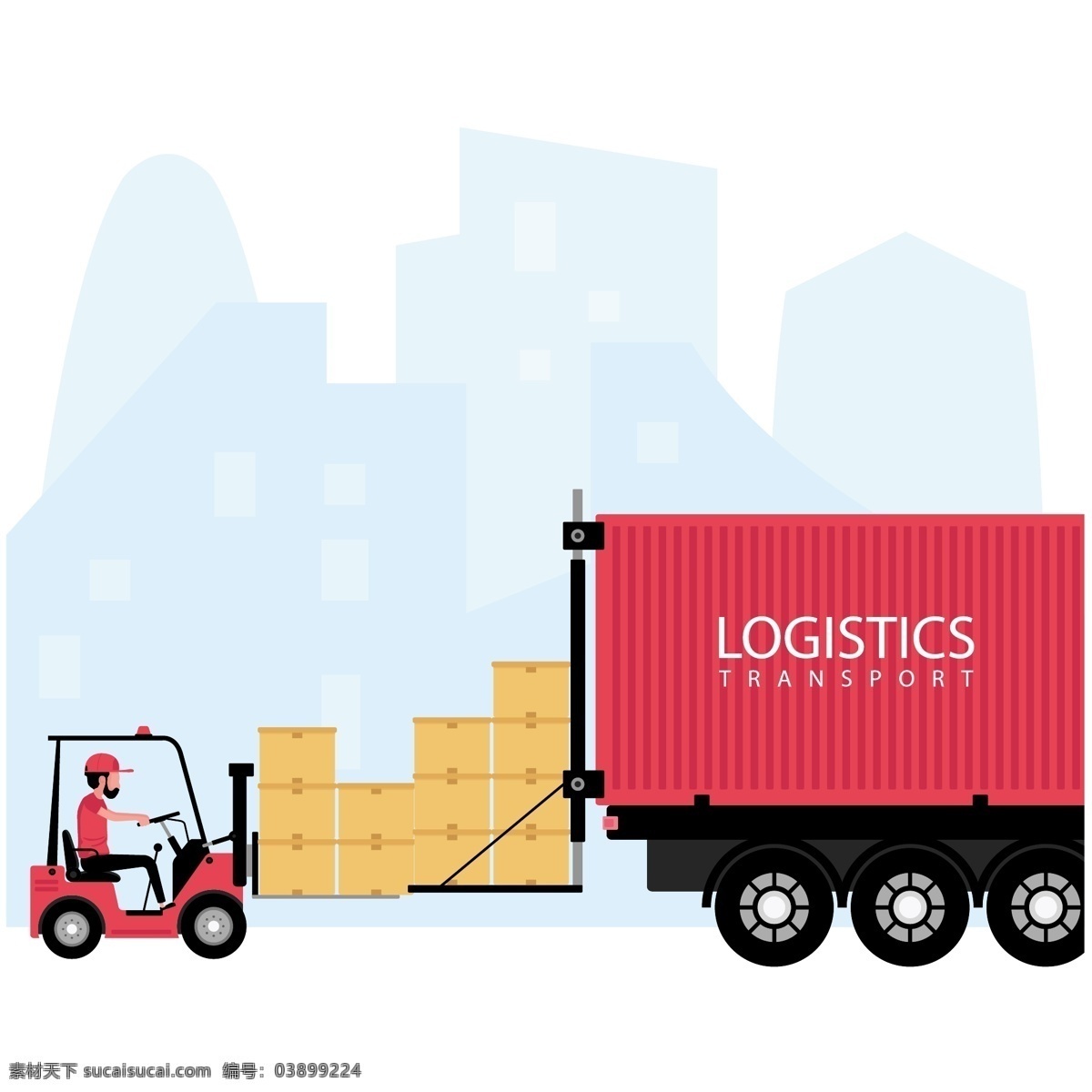 货运物流 运输 物流 货箱 货车 交通物流