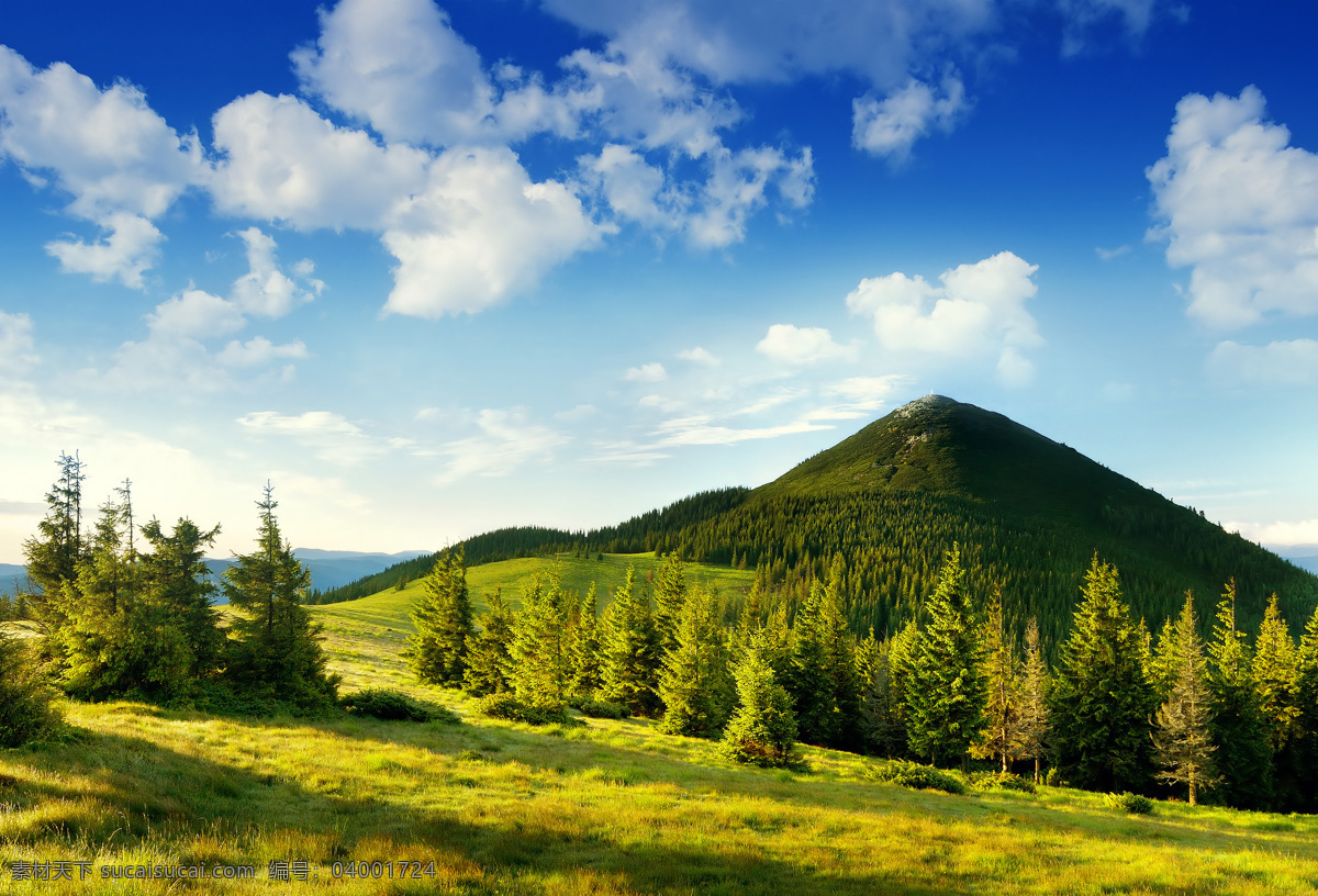 远山 山峰 山脉 高山 天空 蓝天 白云 风景 森林 山坡 草地 绿色 自然风景 自然景观