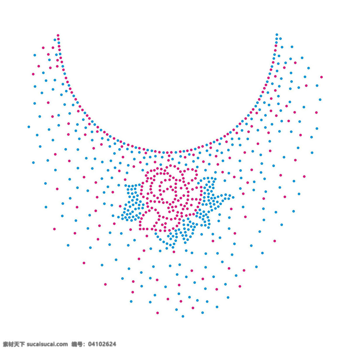 烫钻免费下载 服装图案 花朵 烫钻 植物 领边 面料图库 服装设计 图案花型