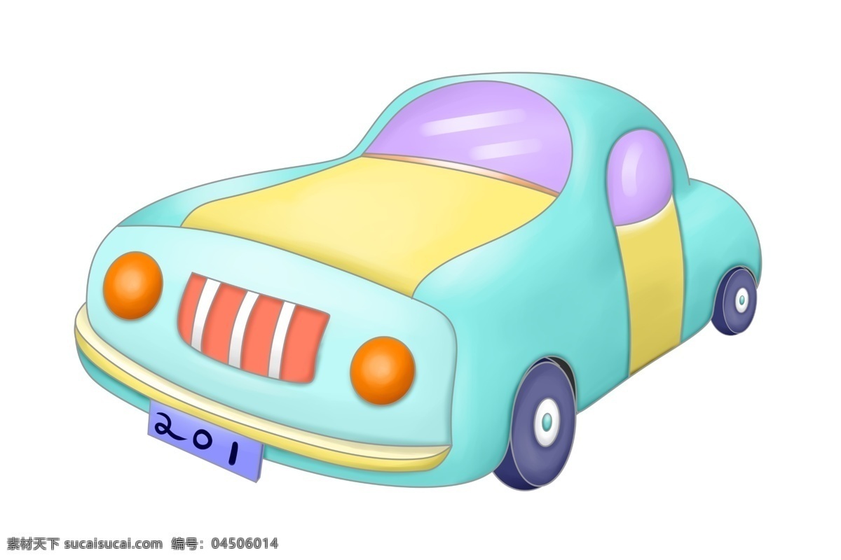 天蓝色 拟人 汽车 插画 天蓝色汽车 卡通插画 汽车插画 进口汽车 国产汽车 中国汽车 红色的车灯
