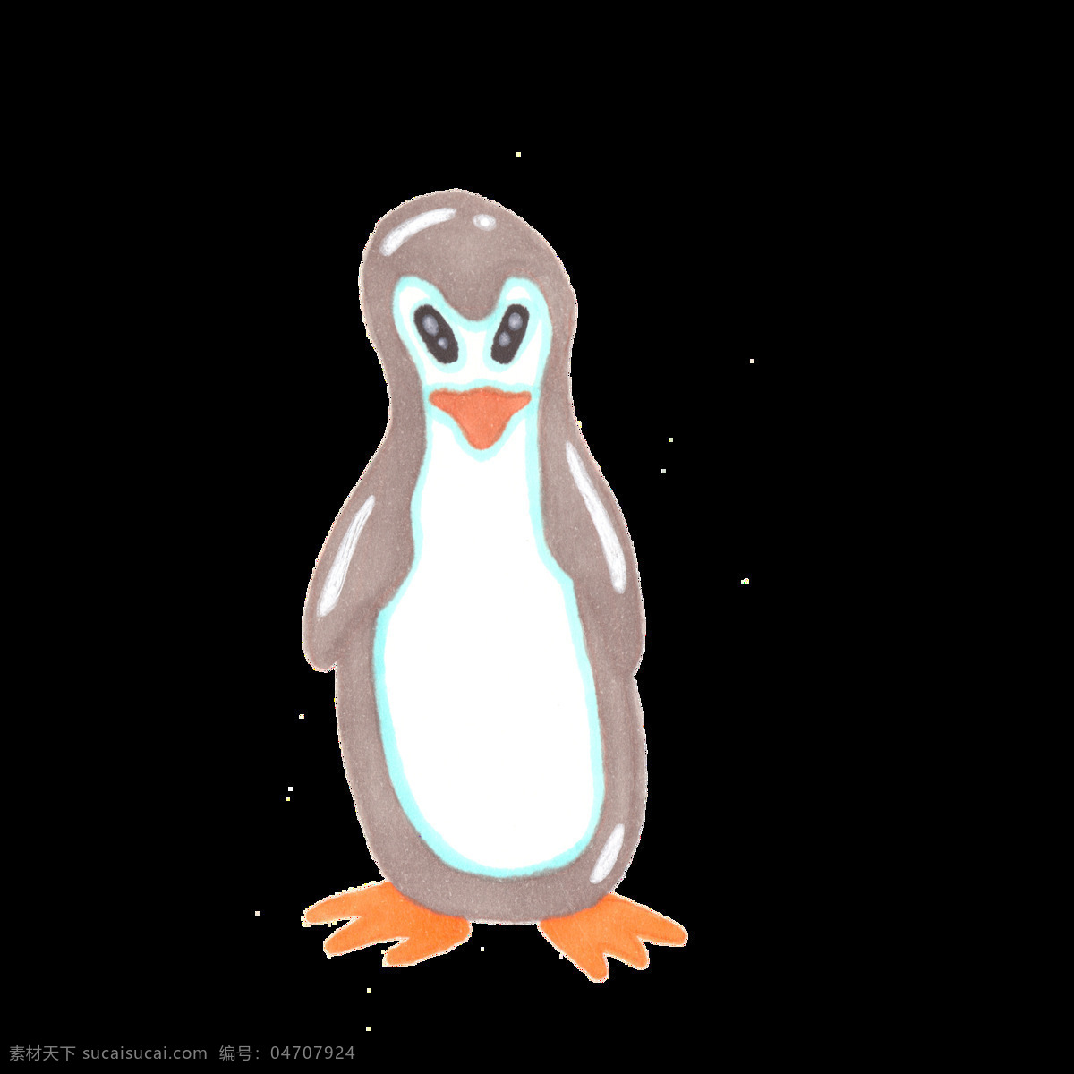 水彩 卡通 企鹅 透明 抠图专用 装饰 设计素材