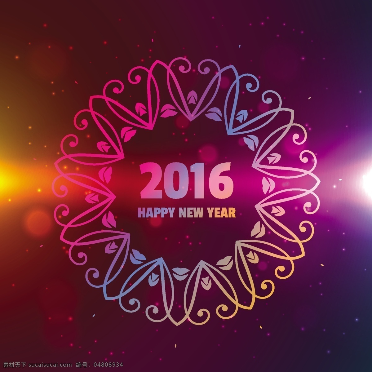 2016 新年 快乐 背景 框架 小册子 海报 花卉 卡片 装饰 欢乐新年 光 新的一年 冬 花卉背景 壁纸 漩涡 庆祝 新 活动 节日 红色