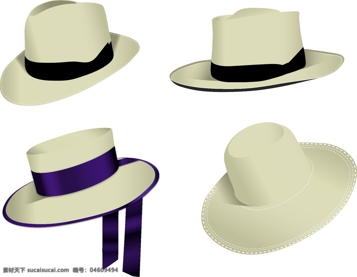 时尚帽子 女性帽子 卡通帽子 帽子 矢量帽子 珠宝服饰 生活百科 矢量素材 白色