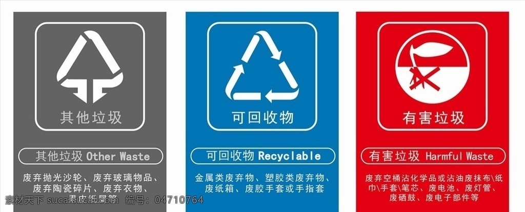 垃圾桶标识 垃圾桶 标识 iso 可回收物 不可回收物 废弃物 金属 生活 生活垃圾 手套 果皮 海报 循环