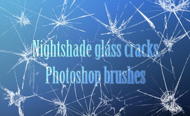 玻璃碎片笔刷 nightshade glass crack brushes 碎玻璃 裂痕 ps笔刷 其他笔刷 源文件 abr