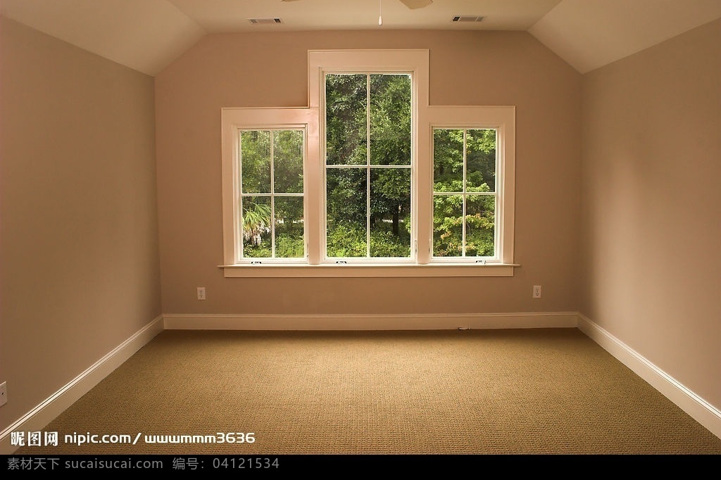 空旷房间 室内 窗户 装修 房间 墙 窗口 生活百科 家居生活 摄影图库 300