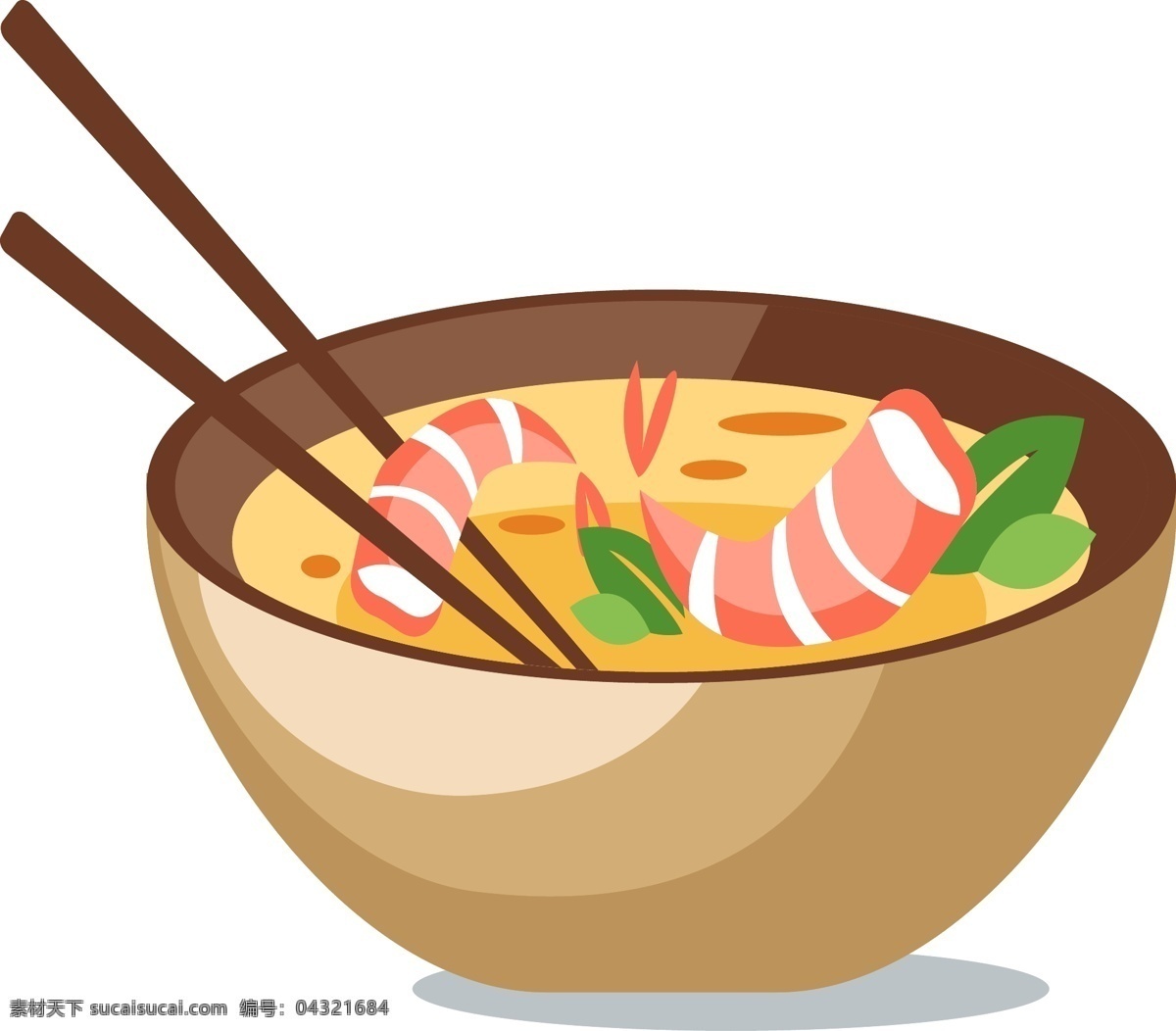 手绘 海鲜 食物 元素 碗 ai元素 免扣元素