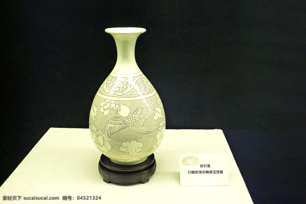 登封 窑 白釉 玉壶 瓷器 珍珠 鹦鹉 春 艺术品 博物馆 高清 传统文化 文化艺术