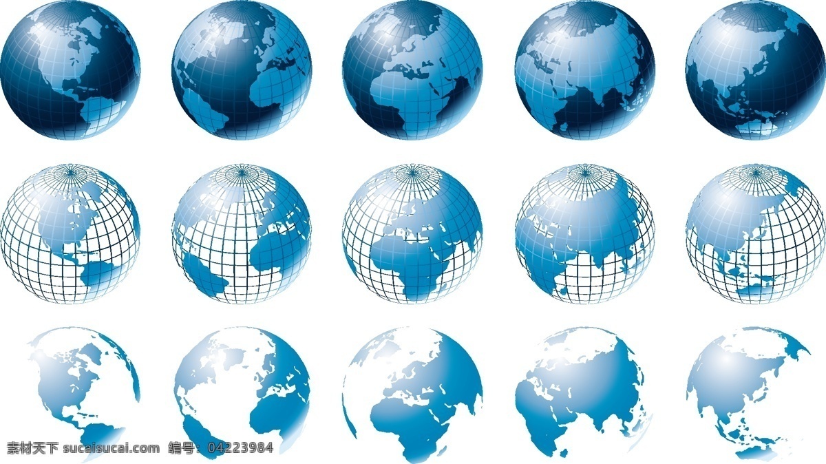 地球 矢量 系列 地球图标 蓝色 矢量地球 矢量图 其他矢量图