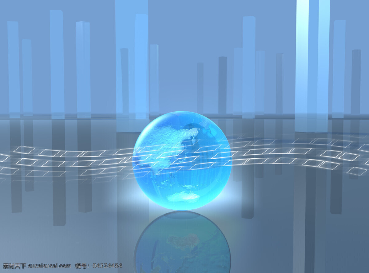 梦幻 蓝色 地球 科技 企业文化 透明 水晶 倒影 地球仪 三维 3d 立体 动感 海报背景 展板背景 梦幻背景 地球背景 高清图片 地球图片 环境家居