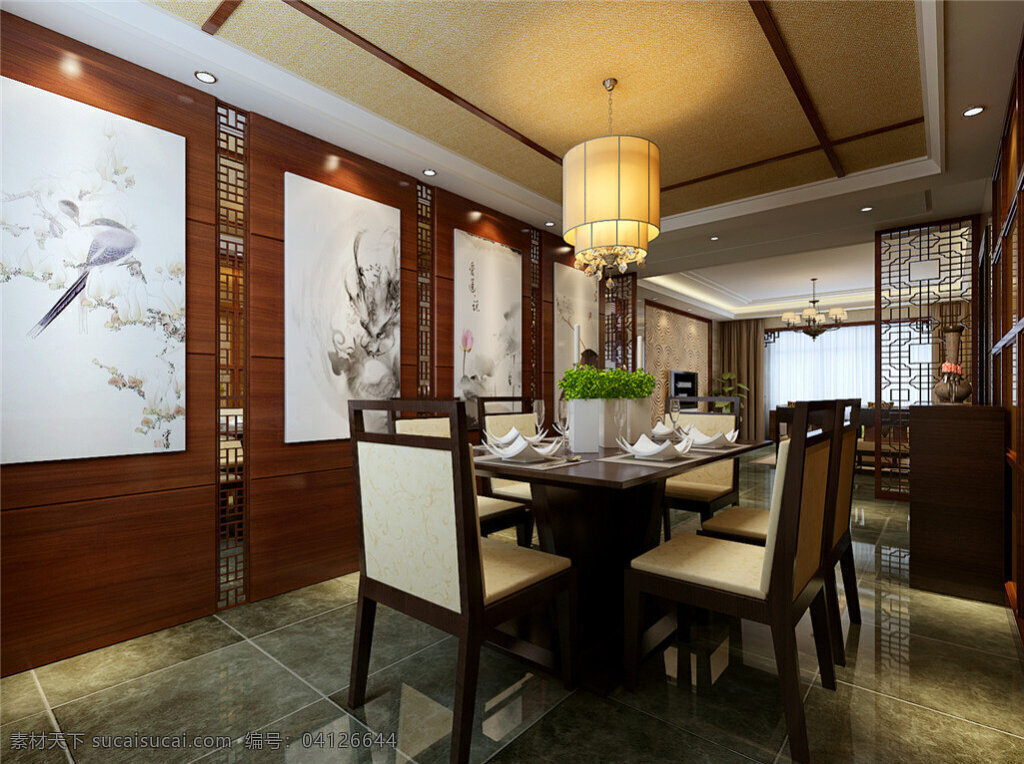 中式 餐厅 模型 室内设计 3d模型素材 室内装饰 3d室内模型 3d模型下载 室内模型 室内装饰设计 max 黑色