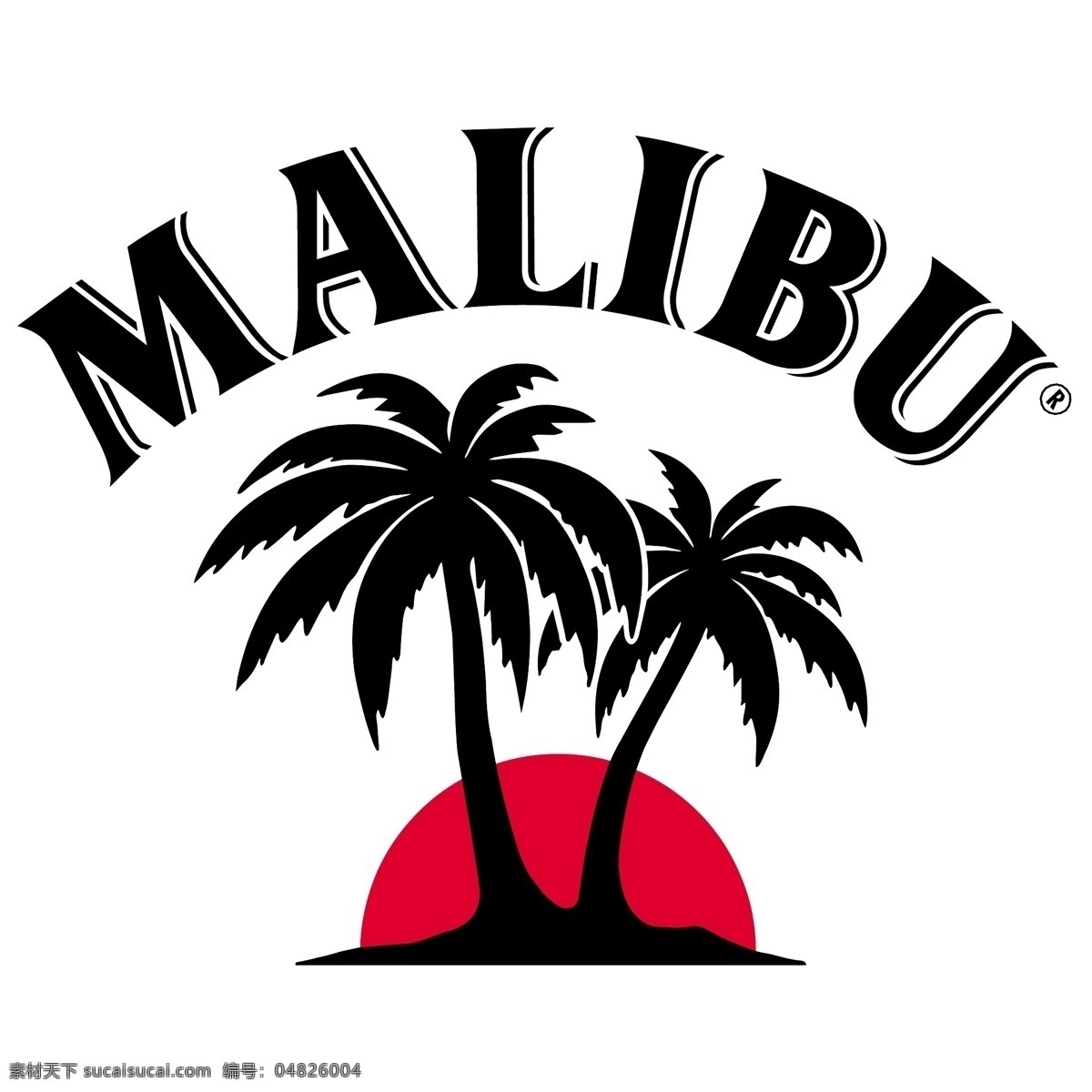 malibu 海滩 朗姆酒 马力布 椰子酒 企业 logo 标志 标识标志图标 矢量