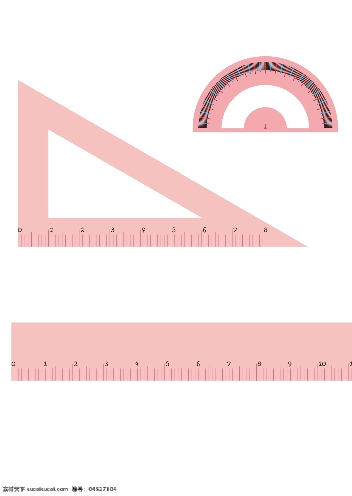 文具 粉红色 粉红 粉红量角器 粉红色量角器 无误差量角器 可爱量角器 三角尺 长尺 三角板 其他设计 矢量