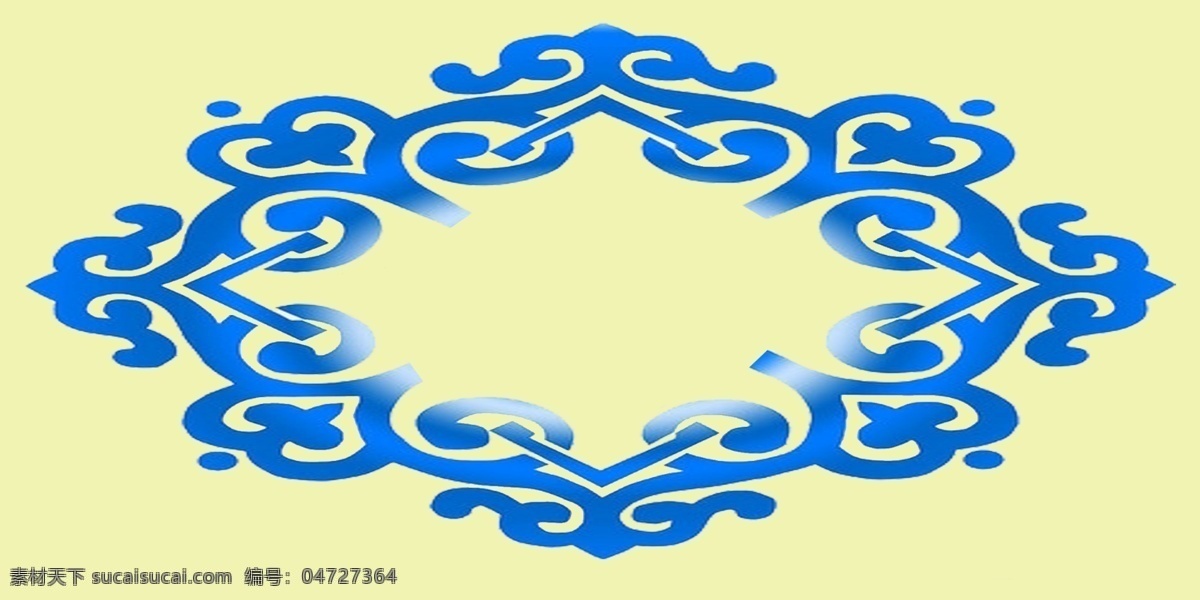 蒙古花纹 蒙古元素 蒙古图案 蓝色花纹 蓝色背景 黄色