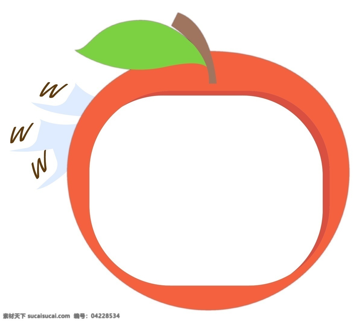 卡通 苹果 电视 边框 元素 小清新 绿叶 苹果边框 字母 手绘 水果 ai元素 免抠元素 透明元素