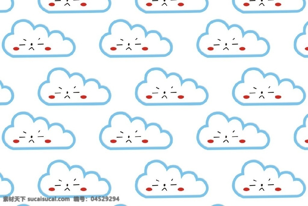 可爱白云 卡通 白云 卡通白云 卡通图案 白云图案 可爱表情 矢量 云朵 云层 矢量素材 背景底纹 卡通设计