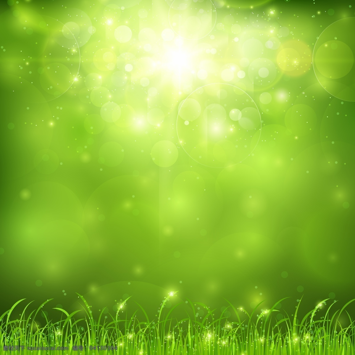 绿色 春天 光点 青草 阳光 矢量图 花纹花边