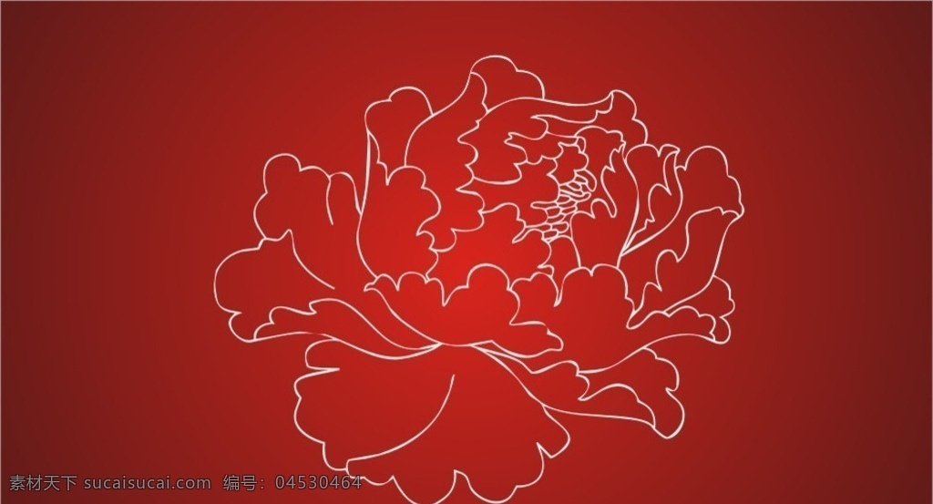 牡丹线条 矢量牡丹 国画牡丹 牡丹海报 牡丹 花朵 花朵线条 矢量花朵 时尚花朵