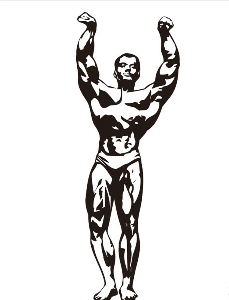肌肉男 健身 素描 速写 强壮 插画 装饰画 简笔画 线条 线描 简画 黑白画 卡通 手绘 简单手绘画 矢量图 运动矢量图 文化艺术 体育运动
