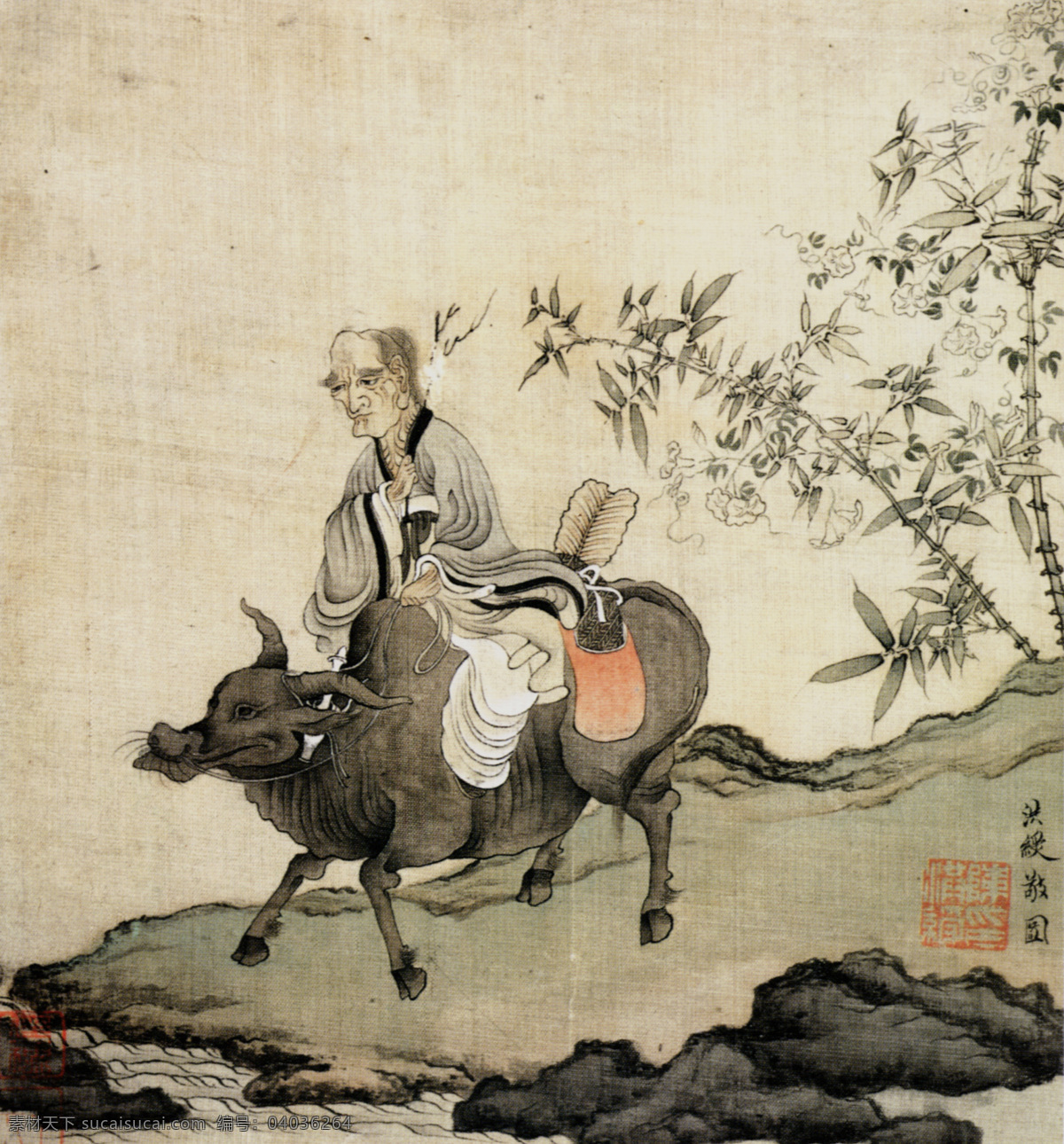 复古图册之二 陈洪绶 传统 大师 花鸟画 绘画 绘画书法 名画 名家 名人 明清 人物画 御藏名画 山水画 书法 海外遗珍 中国 明四家 文化艺术 字画 印章