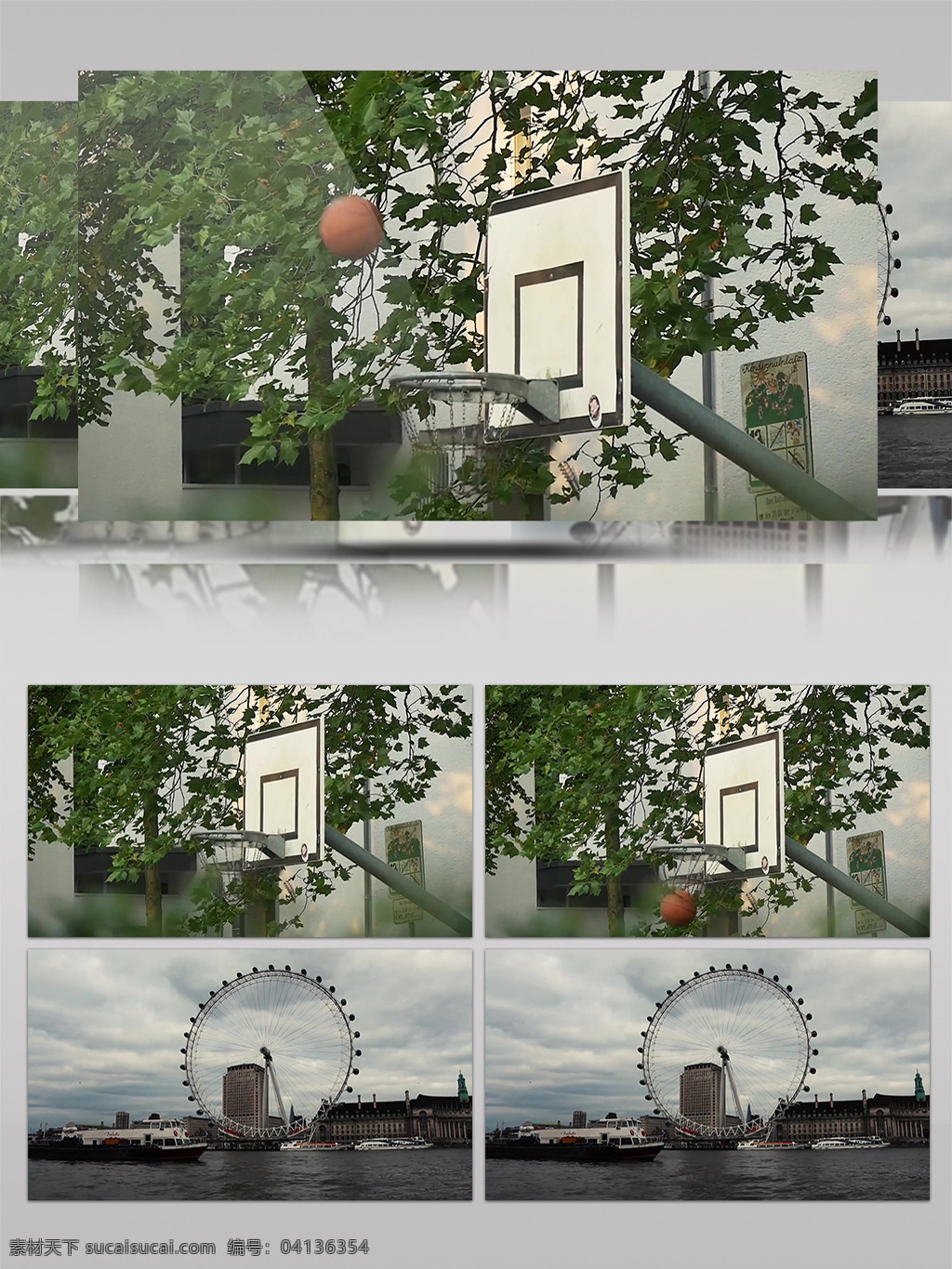 社区 篮球架 篮球 框 进球 城市 摩天轮 视频 篮球框