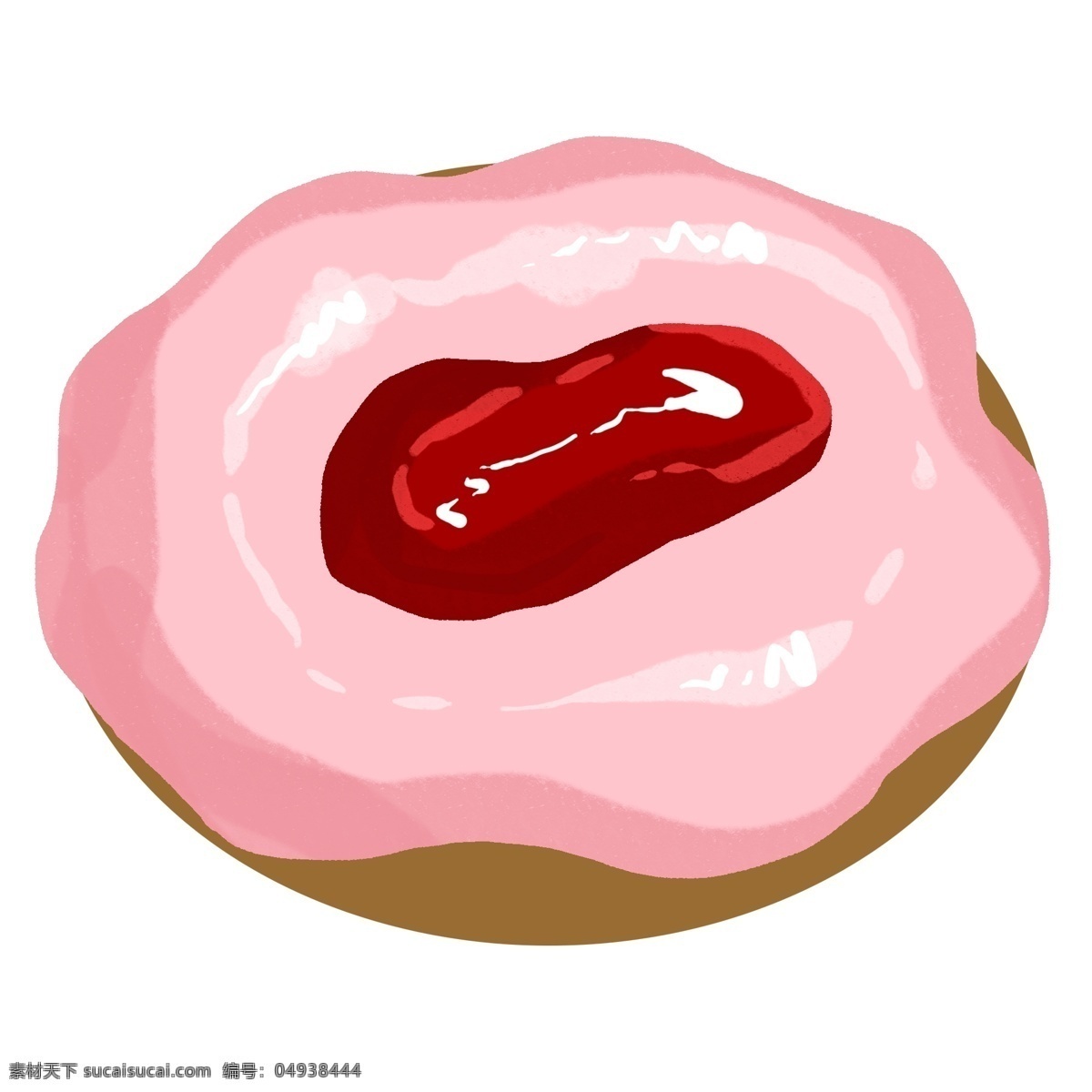 手绘 粉色 甜甜 圈 插画 粉色的甜甜圈 美味的甜甜圈 卡通插画 新年的甜甜圈 可口的甜甜圈
