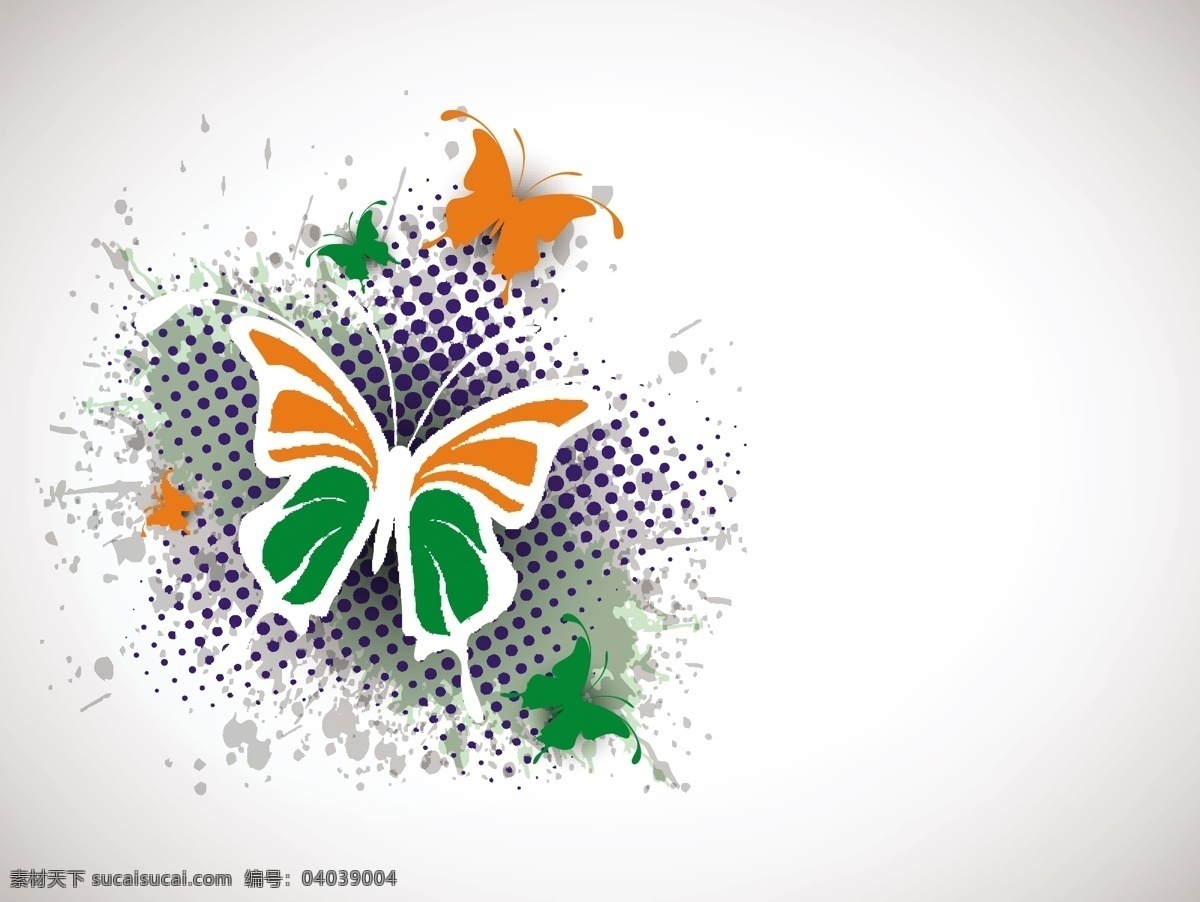 印度 国旗 蝴蝶 创作 背景 白色