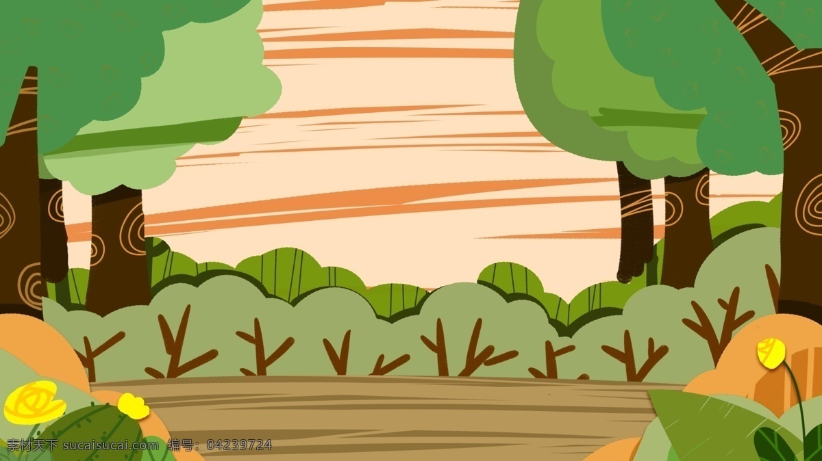 手绘 森 系 治愈 植物 树林 插画 背景 手绘背景 卡通背景 植物背景 树林背景 插画背景 森系背景 治愈系背景