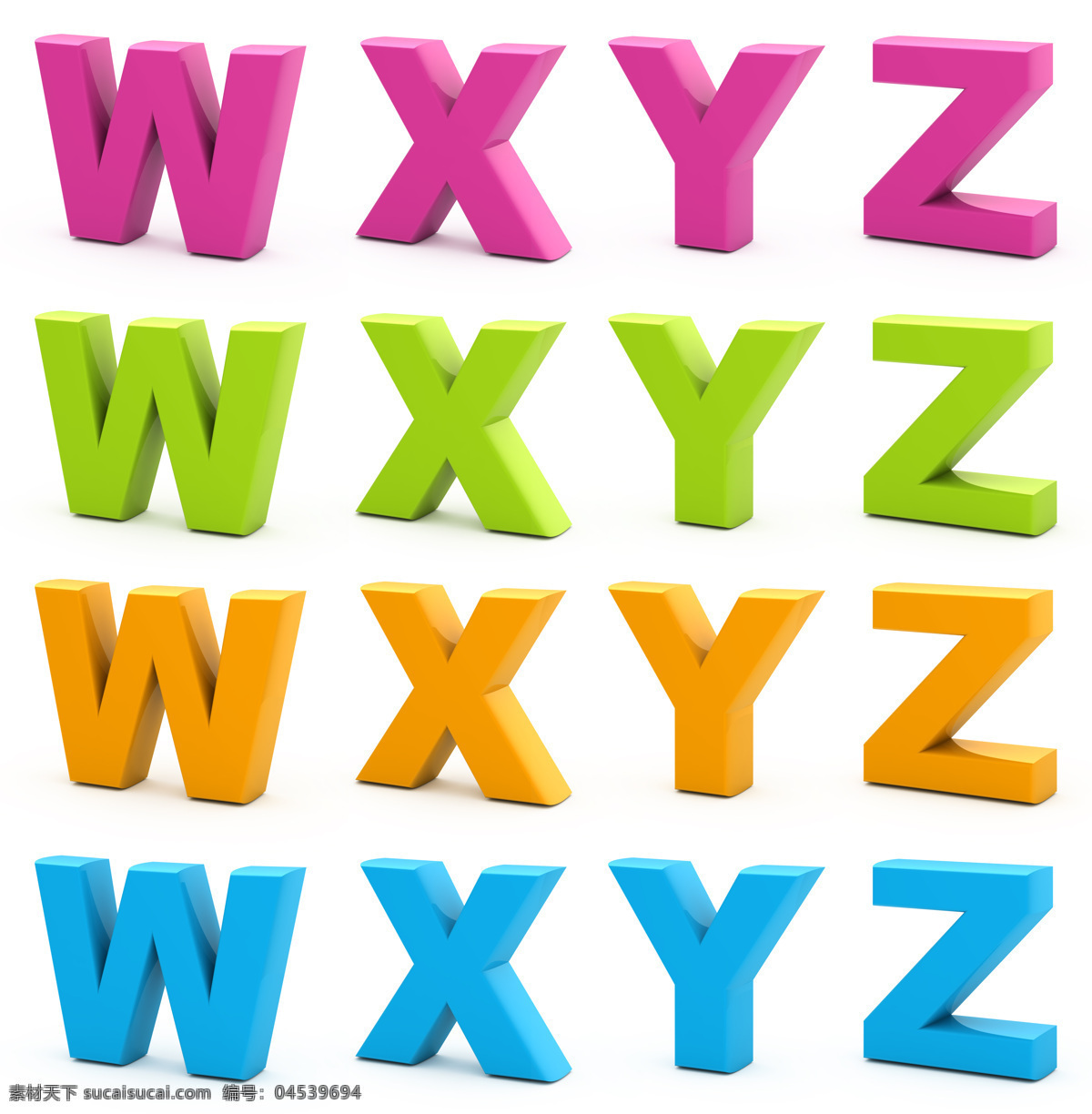 彩色 字母 立体 字 英文字母 立体字 立体字母 3d字体 立体艺术字 书画文字 文化艺术 白色