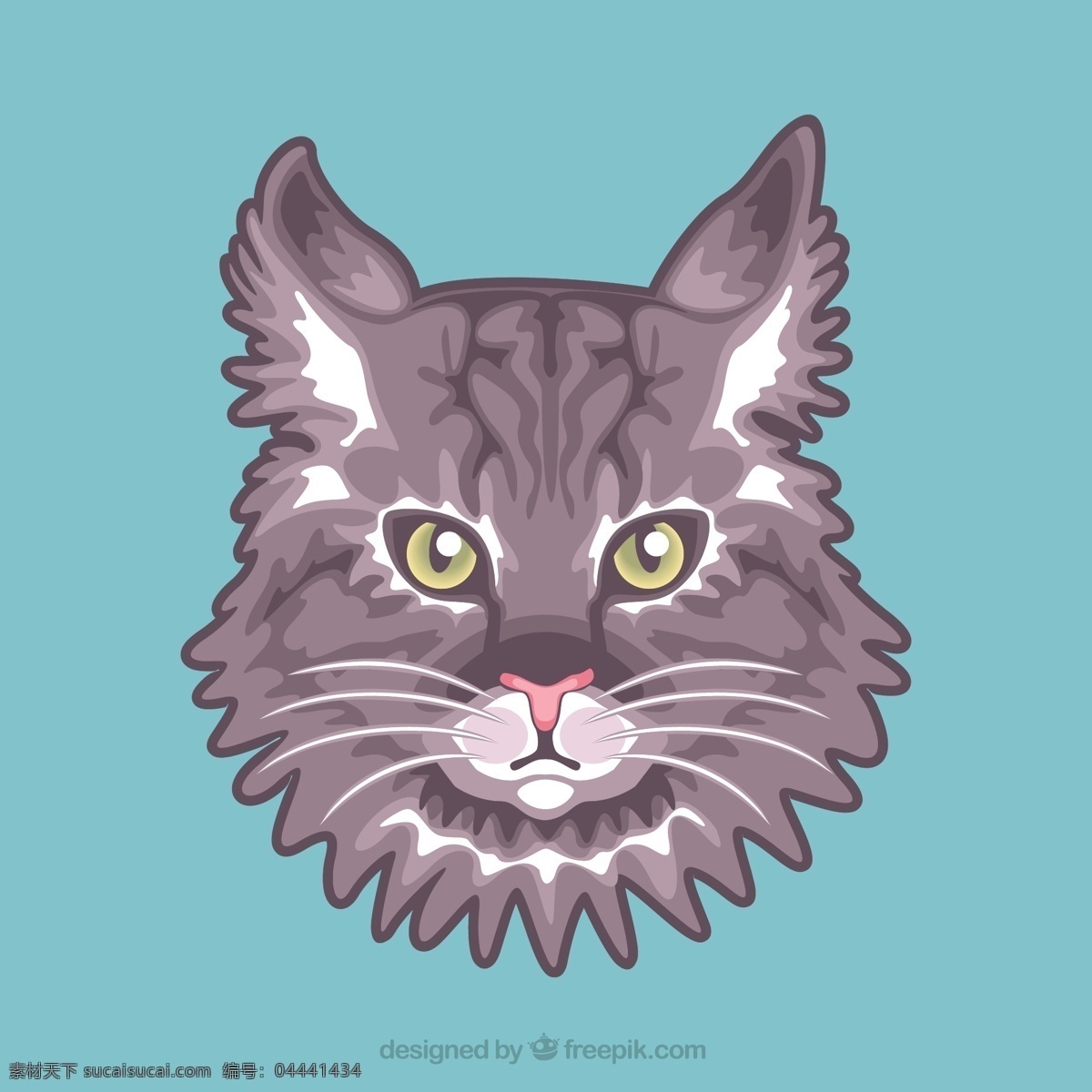灰色 猫 画像 动物 人物 可爱 橙色 宠物 插图 肖像 可爱动物 青色 天蓝色