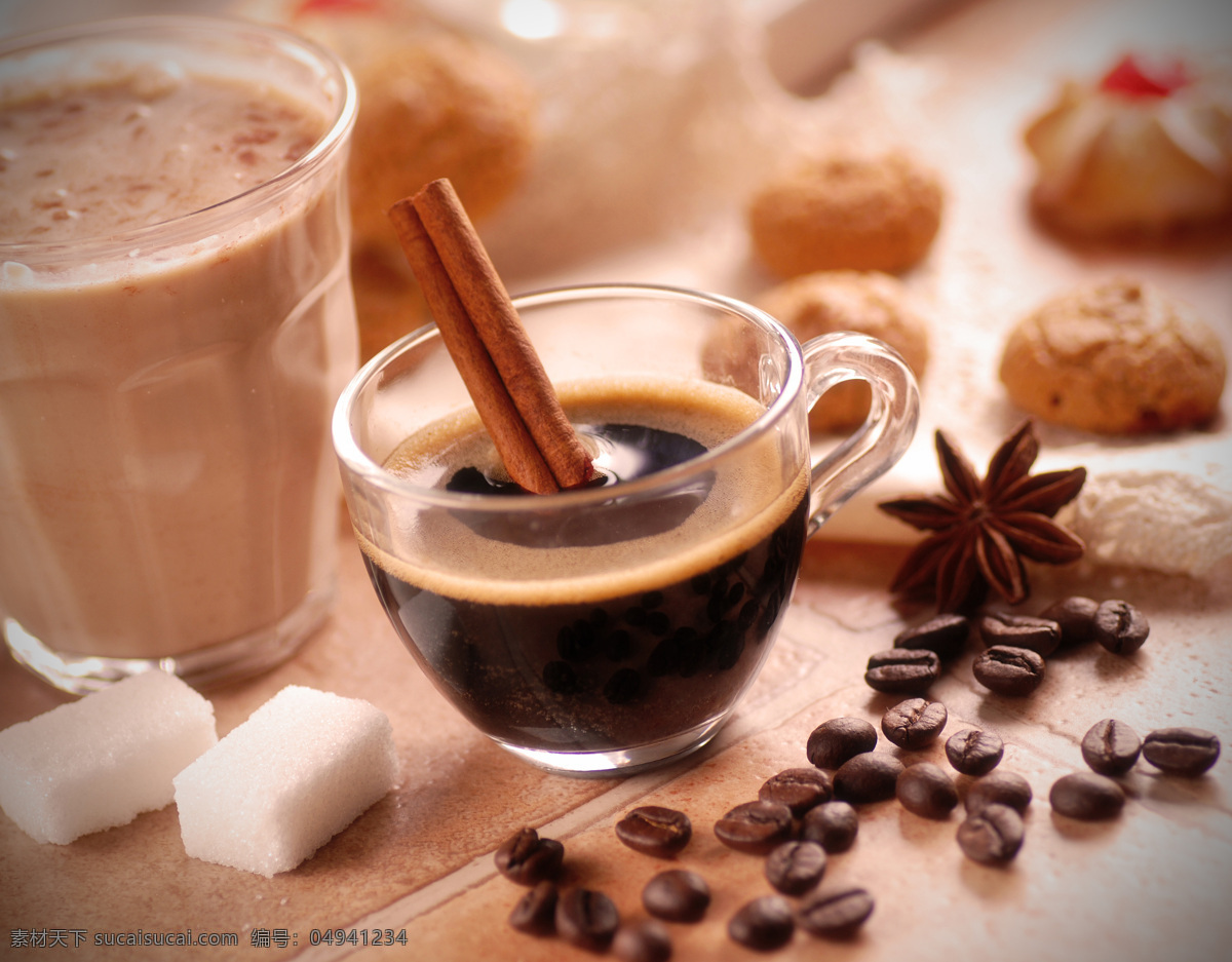方糖 香料 咖啡 透明杯子 咖啡图片 餐饮美食