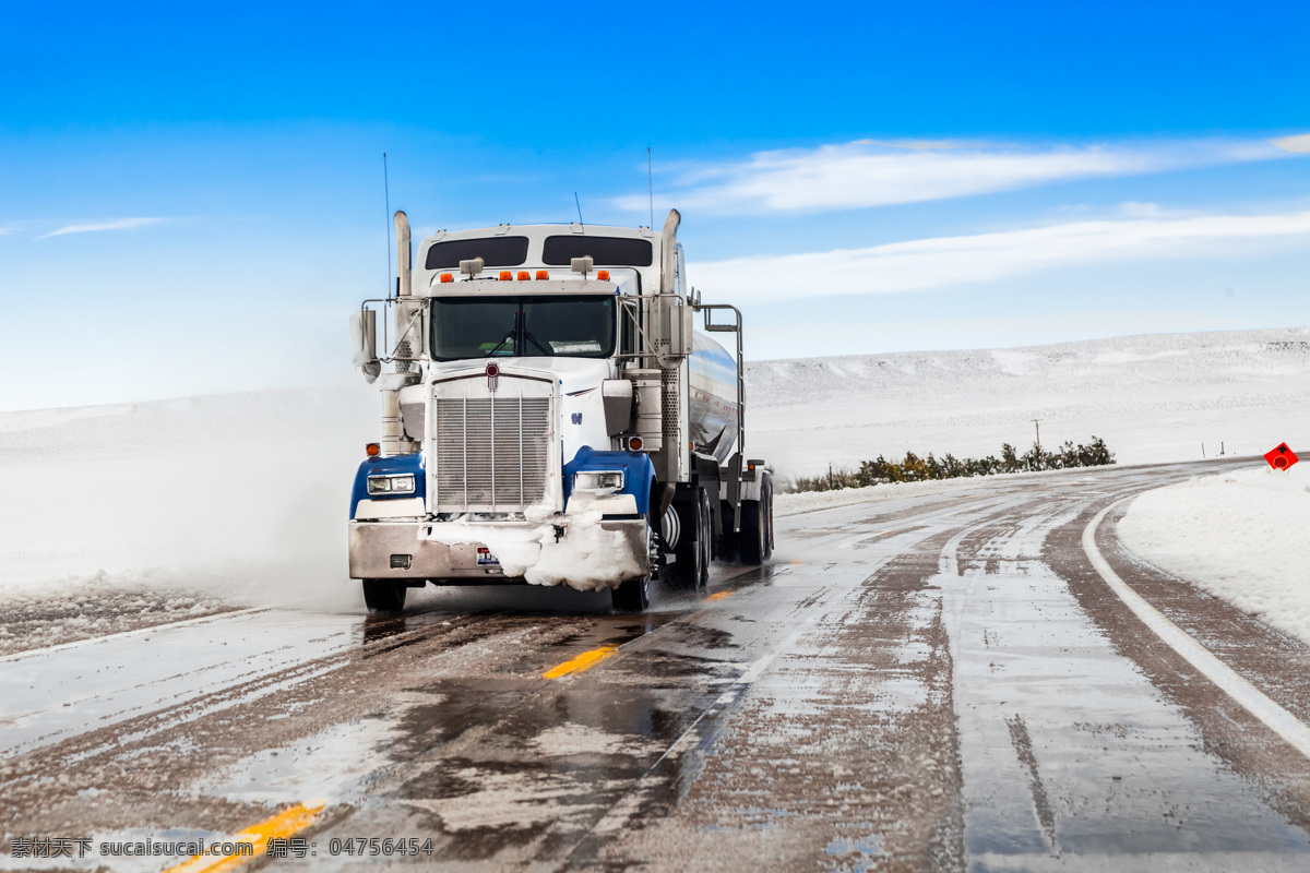 冰雪 路面 行驶 重型 货车 冰雪路面 重型货车 汽车 运输 交通工具 汽车图片 现代科技