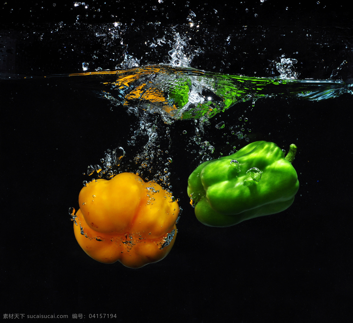 水下 彩椒 水下摄影 蔬菜 商业 瞬间 定格 生物世界