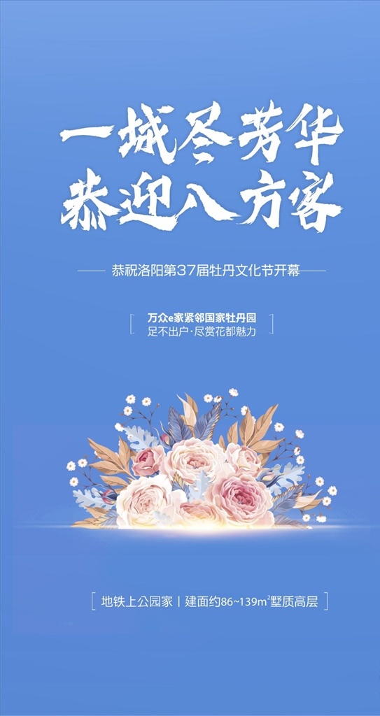 微单 海报 牡丹花 花 地产 花卉
