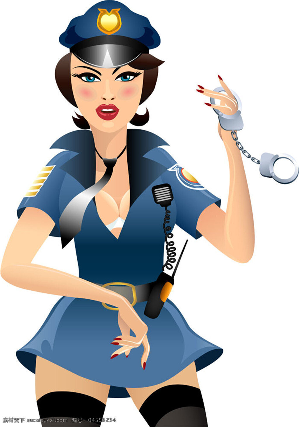 性感女警察 成熟 丰满 风情 黑色 警察 美腿 魅力女人 模特 制服诱惑 性感 身材 气质 诱惑 卡通人物