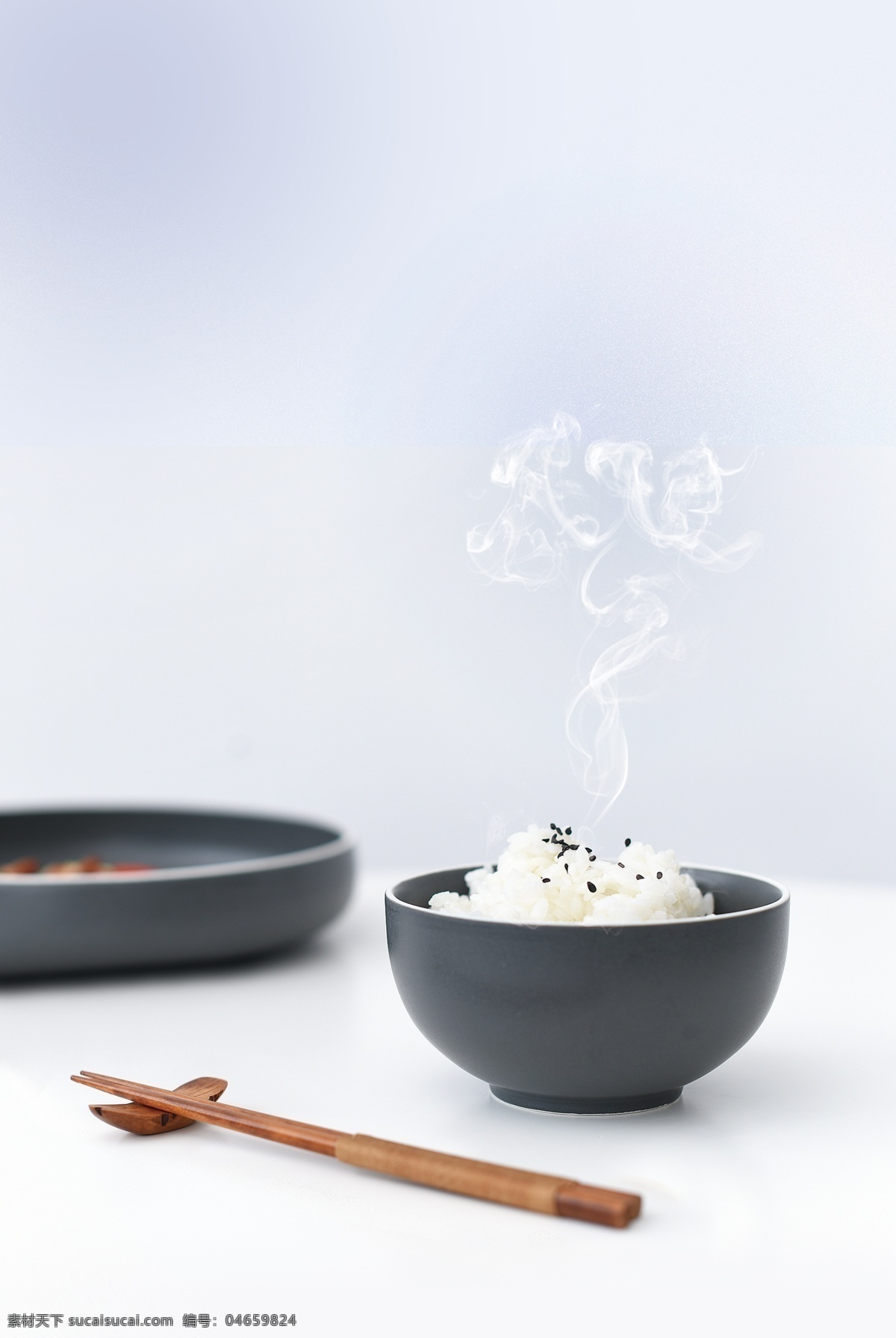 热气腾腾 米饭 美的 电饭煲 一碗米 陶瓷碗 餐饮美食 传统美食 摄影图库 海报 生活百科
