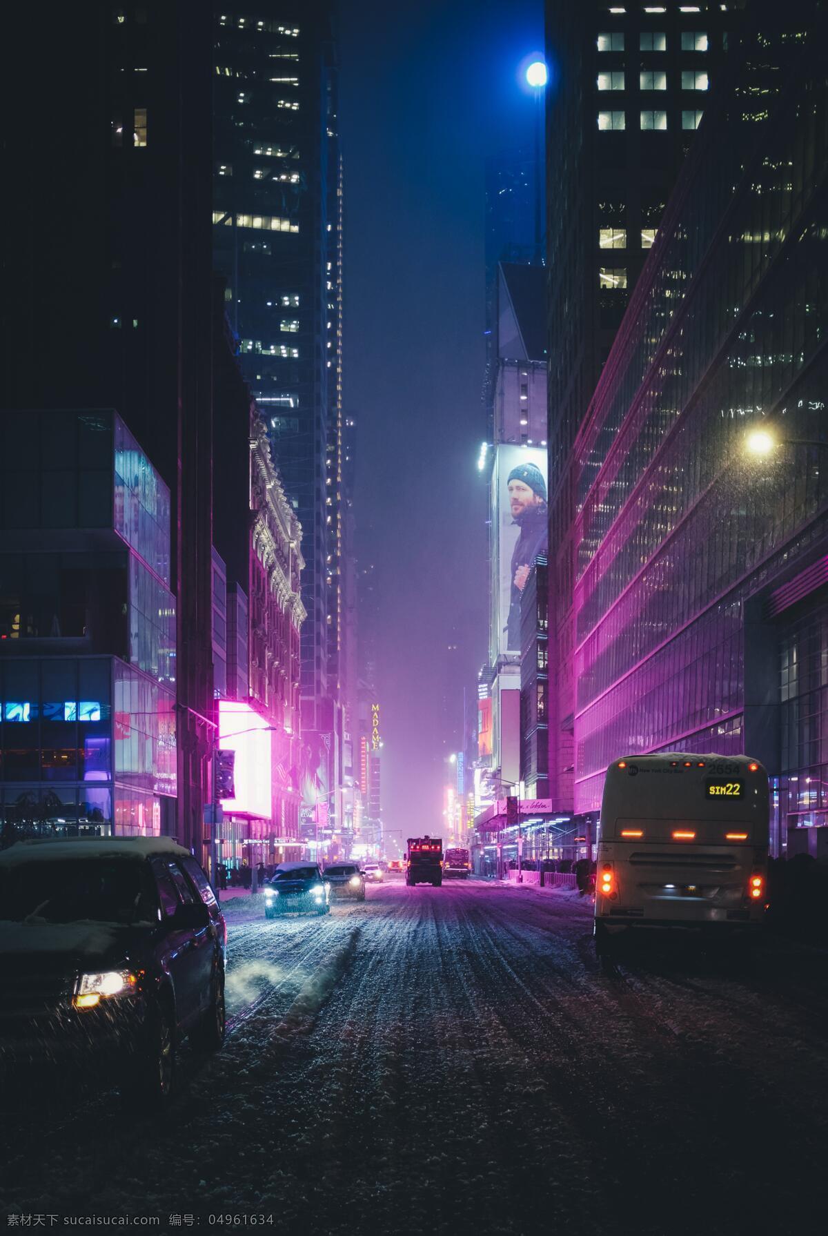 纽约时报广场 纽约 没过 时报广场 广场 夜晚 冬日 冬天 商务金融 商务场景