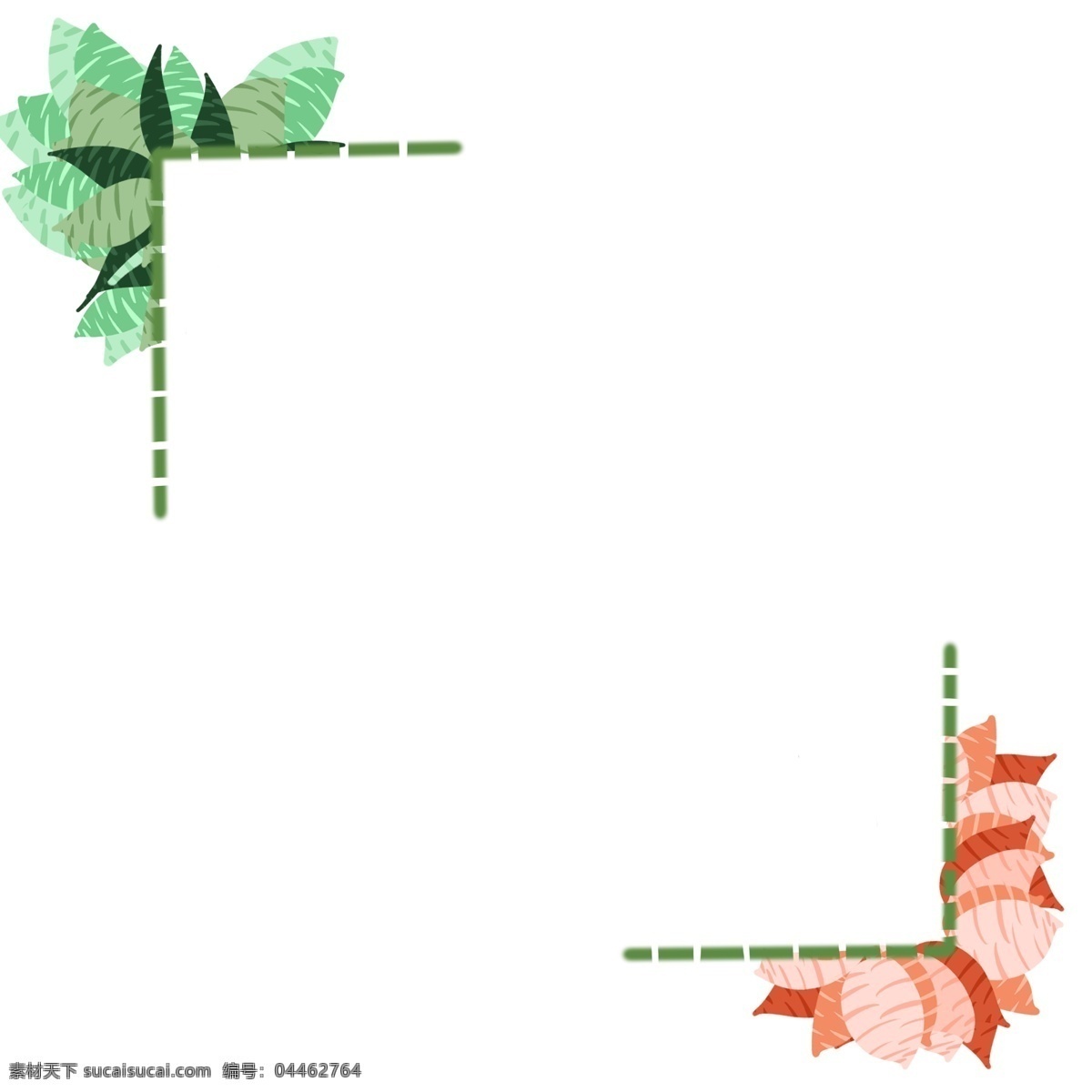 手绘 创意 极 简 热带 植物 边框 极简 热带植物边框 框 绿色 粉色 生机勃勃 春季 春天 春