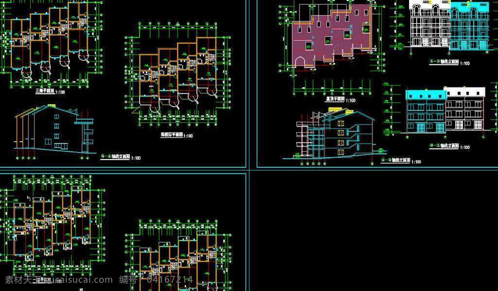 cad 别墅 公馆 环境设计 建筑设计 立面图 平面图 剖面图 施工图 室内设计 三 层 施工 图纸 dwg 装修 装饰 私宅 别业 别墅图纸大全 源文件 cad素材 室内图纸