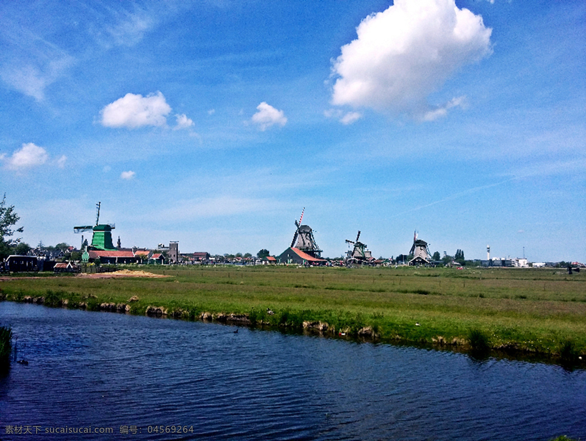 荷兰大风车 荷兰湖光 风车 荷兰风情 欧洲旅游 旅游摄影 国外旅游 蓝色